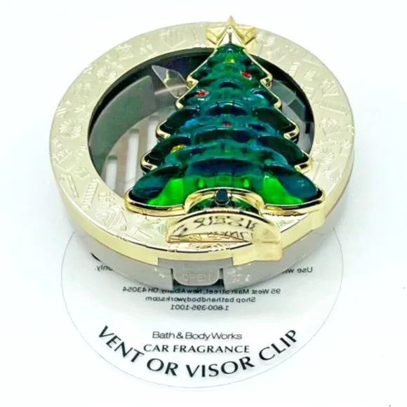 BBW Light Up Christmas Tree Car Fragrance Visor Clip - Picture 2 of 3